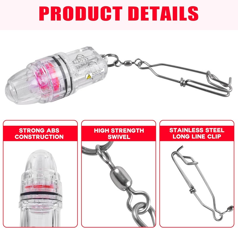 Shaddock Fishing Deep Drop LED Fishing Light, 4.3 Inch Waterproof Super Bright Underwater Fish Attracting Lamp with Clip for Swordfish Tilefish Halibut Tuna Night Fishing 2,100 ft - Image 2
